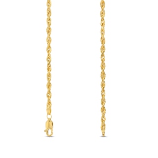 3.0mm Glitter Rope Chain Necklace in Solid 14K Gold - 20