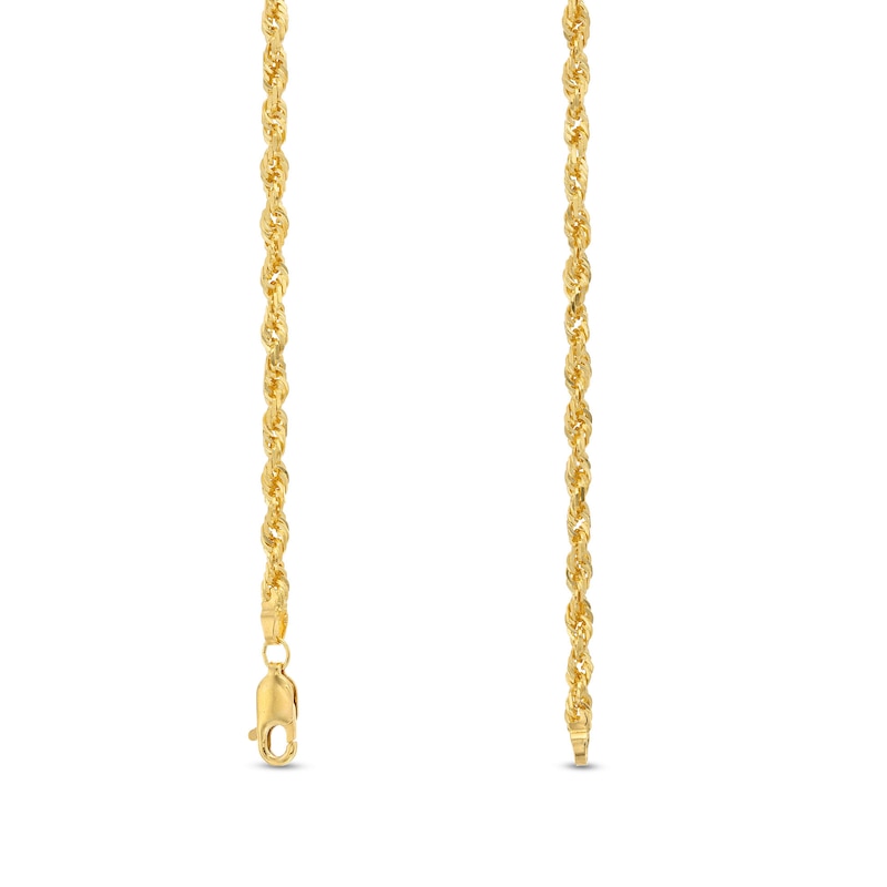 Main Image 3 of 3.0mm Glitter Rope Chain Necklace in Solid 14K Gold - 20"