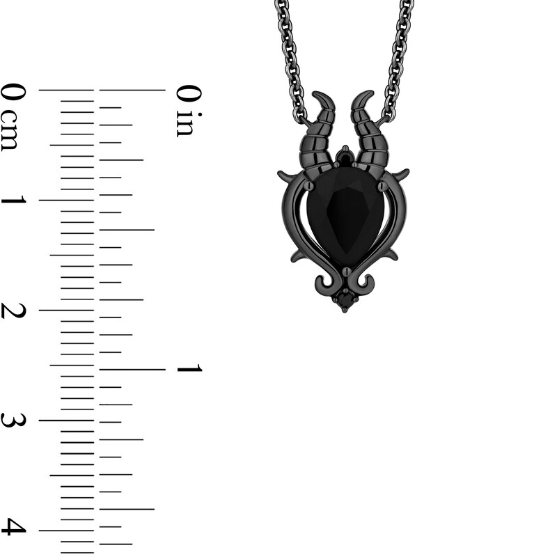 Main Image 5 of Enchanted Disney Villains Maleficent Onyx and Black Diamond Horn Necklace and Bolo Bracelet Set in Sterling Silver
