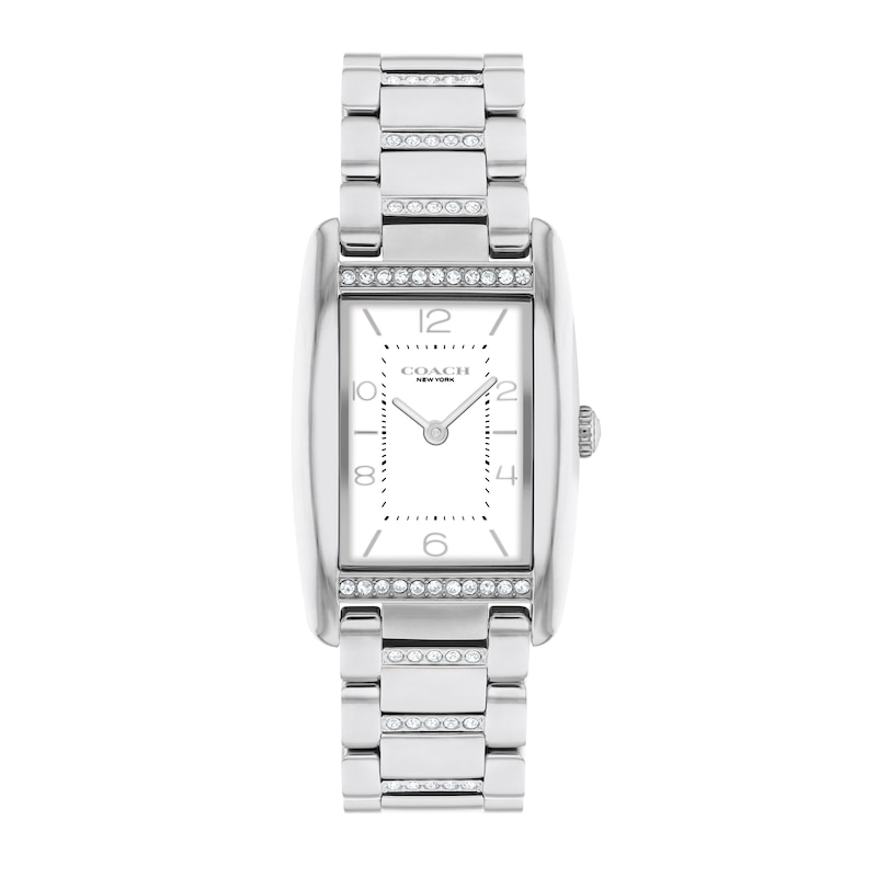 Main Image 1 of Ladies' Coach Reese Crystal Accent Watch with Rectangular White Dial (Model: 14504315)