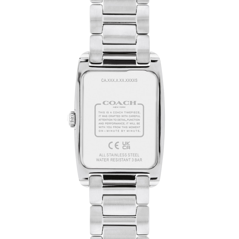 Main Image 3 of Ladies' Coach Reese Crystal Accent Watch with Rectangular White Dial (Model: 14504315)