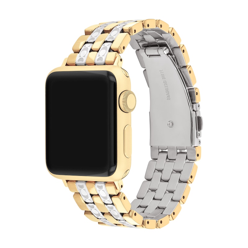 Main Image 3 of Ladies' Coach Apple Watch Straps Two-Tone Interchangeable Replacement Band Smart Watch Attachment (Model: 14700245)