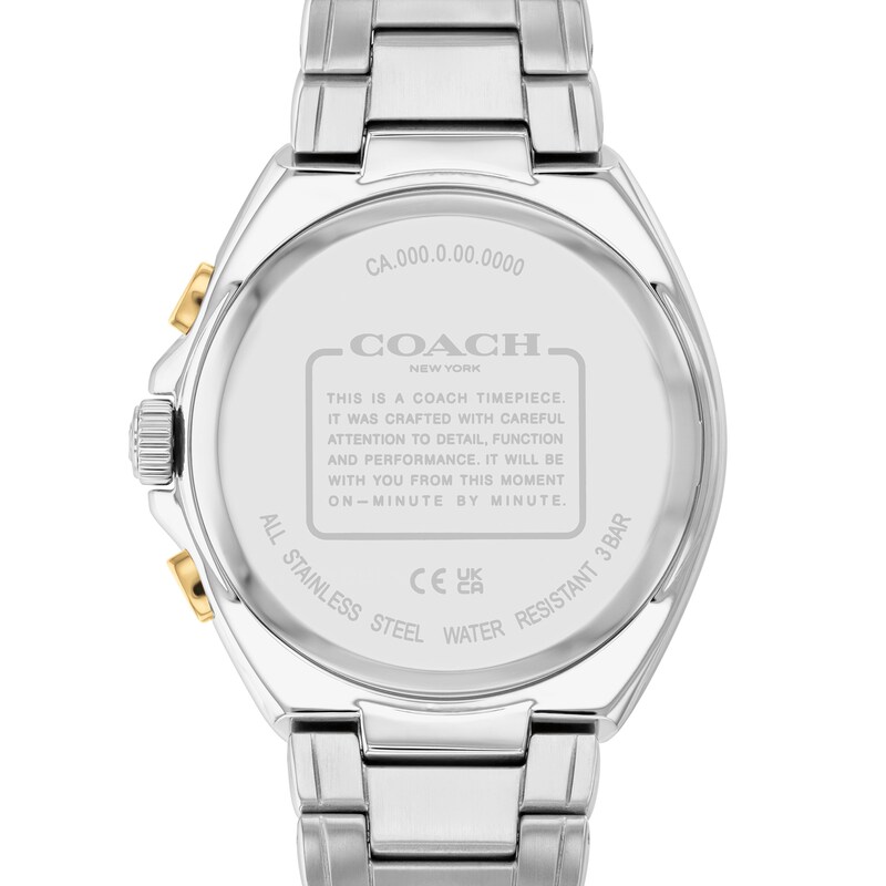 Main Image 3 of Men's Coach Jackson Two-Tone IP Chronograph Watch with Black Dial (Model: 14602682)