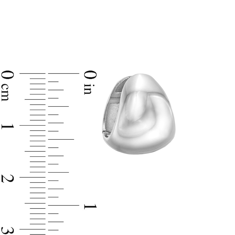 Main Image 2 of 15.0mm Polished Huggie Hoop Earrings in Hollow Sterling Silver