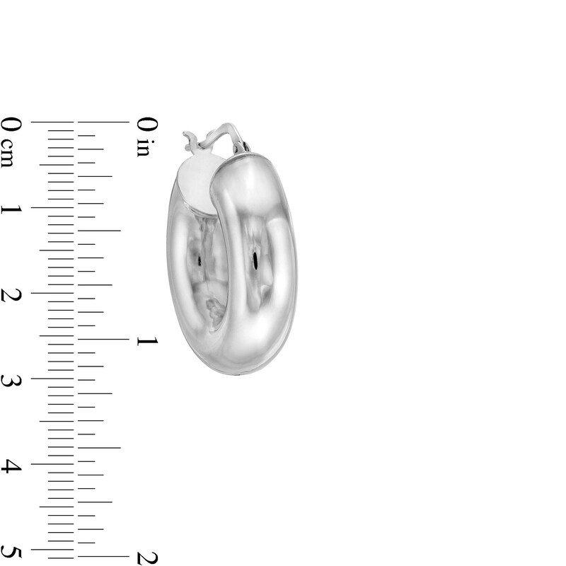 Main Image 2 of 26.0mm Tube Hoop Earrings in Hollow Sterling Silver