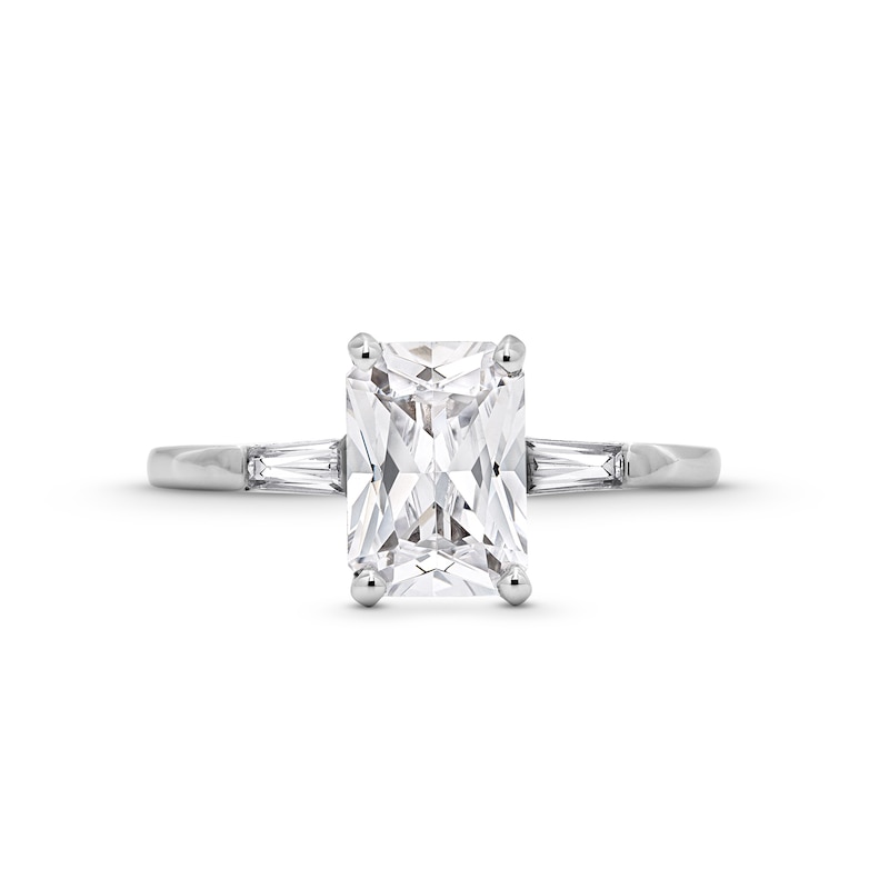 Main Image 4 of 2-1/4 CT. T.W. Radiant-Cut Certified Lab-Grown Diamond Collar Engagement Ring in 14K White Gold (F/VS2)