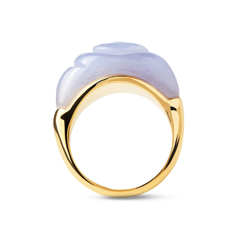 Main Image 4 of PDPAOLA™ at Zales Blue Agate Shell Ring in Sterling Silver with 18K Gold Plate