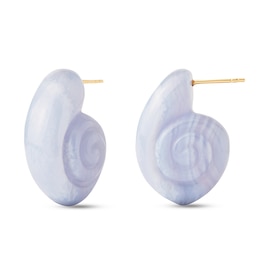 PDPAOLA™ at Zales Blue Agate Shell Earrings in Sterling Silver with 18K Gold Plate