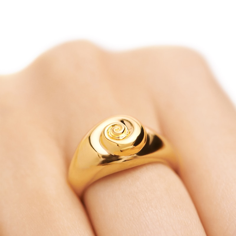 Main Image 2 of PDPAOLA™ at Zales Shell Ring in Sterling Silver with 18K Gold Plate