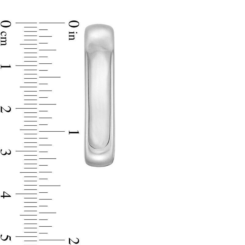Main Image 3 of 33.0mm Tube J-Hoop Earrings in Hollow Sterling Silver