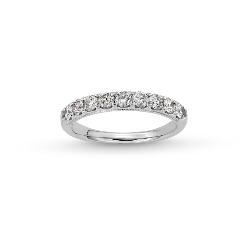 Main Image 1 of 3/4 CT. T.W. Diamond Nine Stone Vintage-Style Anniversary Band in 14K White Gold