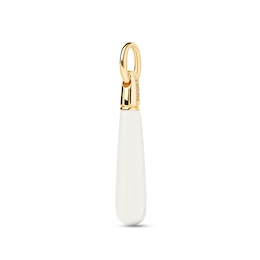 PDPAOLA™ at Zales ICONS White Quartz Medium Teardrop Hoop Earring and Necklace Charm in Sterling Silver with Gold Plate