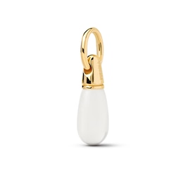 PDPAOLA™ at Zales ICONS White Quartz Small Teardrop Hoop Earring and Necklace Charm in Sterling Silver with Gold Plate