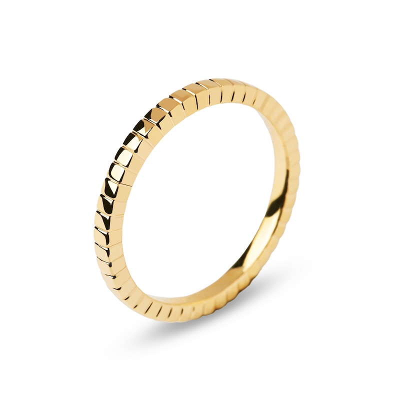 Main Image 3 of PDPAOLA™ at Zales Ribbed Stackable Ring in Sterling Silver with 18K Gold Plate