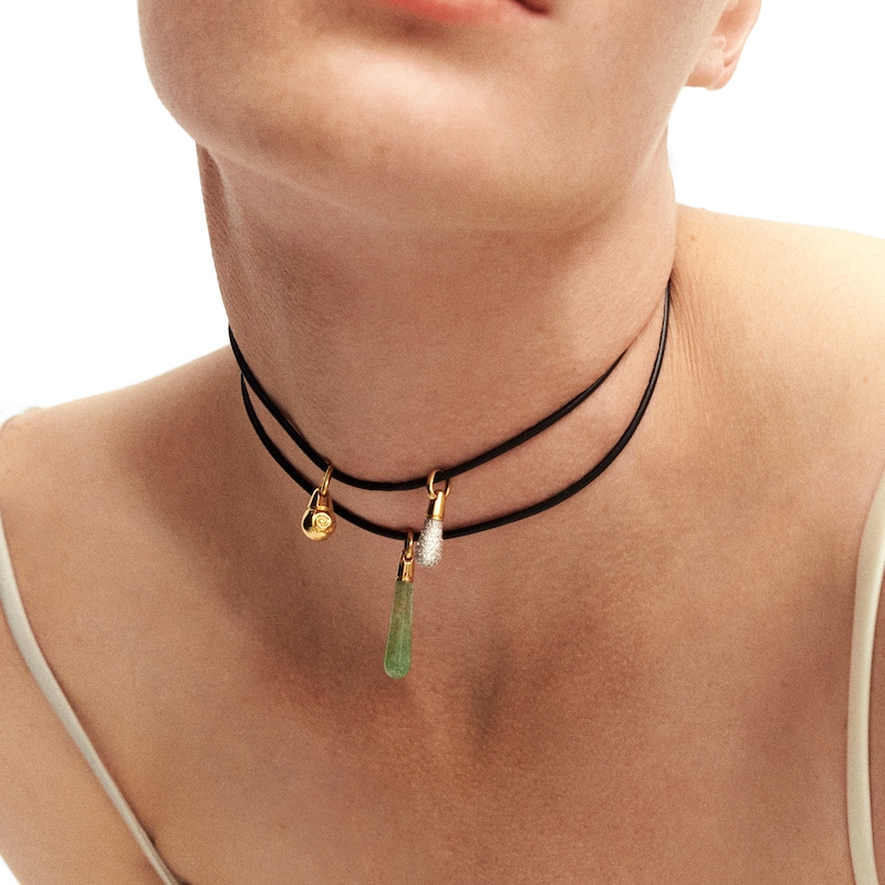 Main Image 2 of PDPAOLA™ at Zales Small Shell Bead Hoop Earring and Necklace Charm in Sterling Silver with 18K Gold Plate