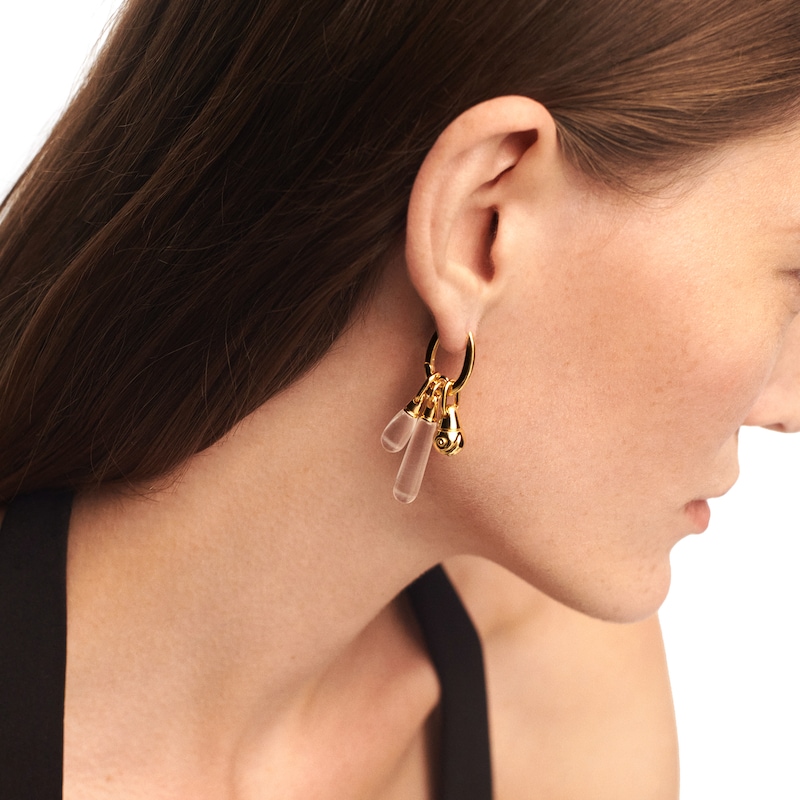 Main Image 3 of PDPAOLA™ at Zales Small Shell Bead Hoop Earring and Necklace Charm in Sterling Silver with 18K Gold Plate