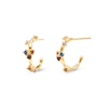 Thumbnail Image 1 of PDPAOLA™ at Zales Multi-Color Cubic Zirconia Scatter J-Hoop Earrings in Sterling Silver with 18K Gold Plate