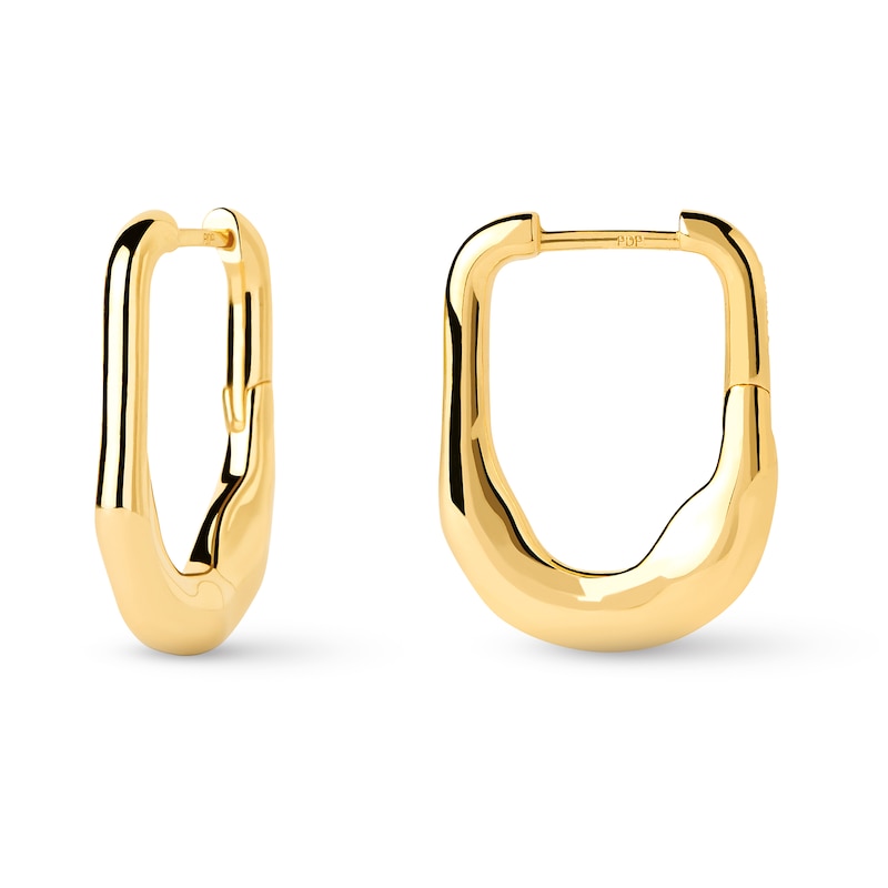 Main Image 1 of PDPAOLA™ at Zales Abstract Square Hoop Earrings in Sterling Silver with 18K Gold Plate