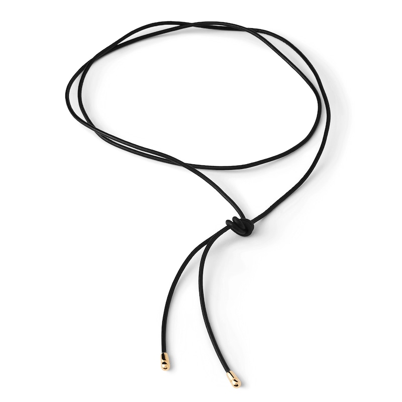 Main Image 1 of PDPAOLA™ at Zales Faux Leather Adjustable Strand Necklace in Sterling Silver with 18K Gold Plate - 37.5"