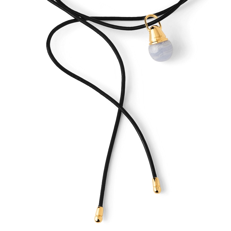 Main Image 6 of PDPAOLA™ at Zales Faux Leather Adjustable Strand Necklace in Sterling Silver with 18K Gold Plate - 37.5"