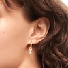 Thumbnail Image 4 of PDPAOLA™ at Zales 6.5mm Freshwater Cultured Pearl Dangle Hoop Earrings in Sterling Silver with 18K Gold Plate