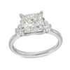 Thumbnail Image 1 of 3-1/2 CT. T.W. Princess and Epaulette-Cut Certified Lab-Grown Diamond Three Stone Engagement Ring in 14K White Gold