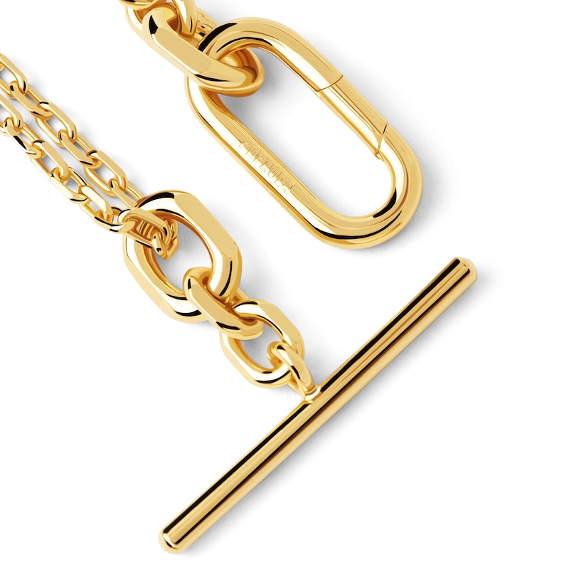 Main Image 5 of PDPAOLA™ at Zales Single and Double Chain Toggle Bracelet in Brass with 18K Gold Plate - 8"