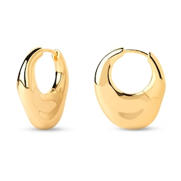 PDPAOLA™ at Zales Chunky Base Hoop Earrings in Sterling Silver with 18K Gold Plate