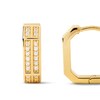 Thumbnail Image 5 of PDPAOLA™ at Zales Cubic Zirconia Double Row Octagonal Hoop Earrings in Sterling Silver with 18K Gold Plate