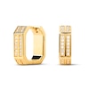 Thumbnail Image 6 of PDPAOLA™ at Zales Cubic Zirconia Double Row Octagonal Hoop Earrings in Sterling Silver with 18K Gold Plate