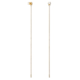 PDPAOLA™ at Zales Princess-Cut Cubic Zirconia Linear Chain Drop Earrings in Sterling Silver with 18K Gold Plate