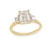 Thumbnail Image 1 of 2-1/2 CT. T.W. Emerald and Trapezoid-Cut Certified Lab-Grown Diamond Three Stone Engagement Ring in 14K Gold (F/VS2)