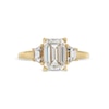 Thumbnail Image 4 of 2-1/2 CT. T.W. Emerald and Trapezoid-Cut Certified Lab-Grown Diamond Three Stone Engagement Ring in 14K Gold (F/VS2)