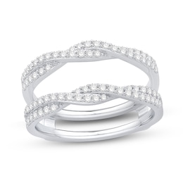 1/2 CT. T.W. Diamond Twist Solitaire Enhancer in 14K White Gold