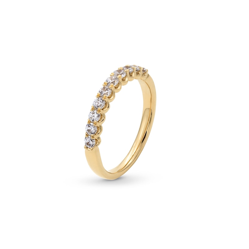 Main Image 3 of 1/2 CT. T.W. Diamond Ten Stone Scallop Edge Anniversary Band in 14K Gold