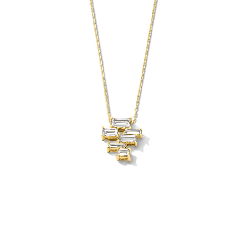 Main Image 1 of Zales x Dorian Webb 5/8 CT. T.W Baguette Diamond Pendant in 14K Gold
