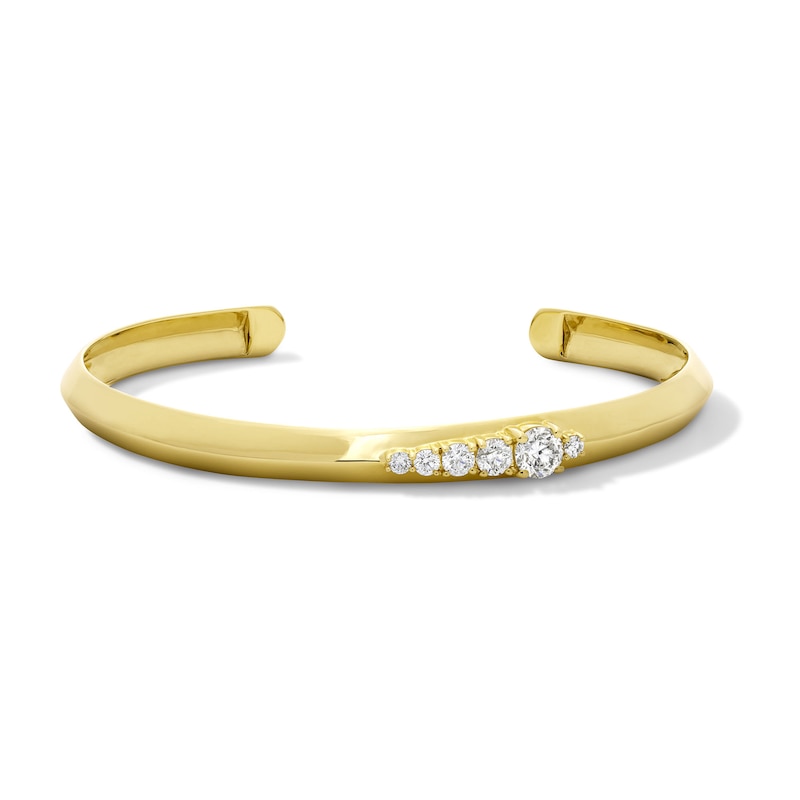 Main Image 1 of Zales x Dorian Webb 1 CT. T.W. Diamond Open Cuff Bangle in 14K Gold