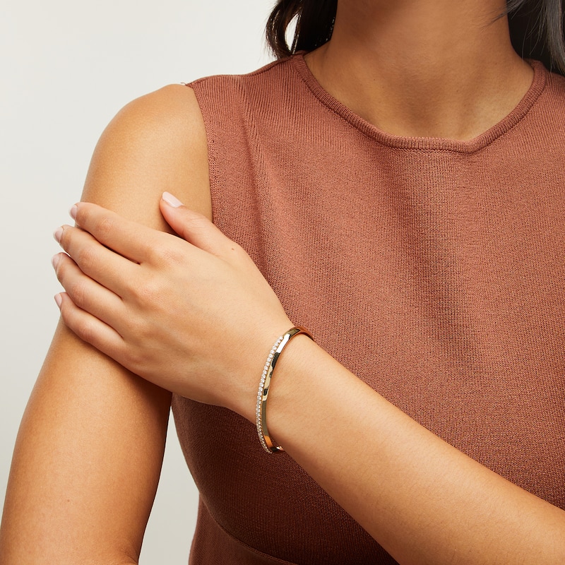 Main Image 2 of Zales x Dorian Webb 1-1/8 CT. T.W. Diamond Open Cuff Bangle in 14K Gold