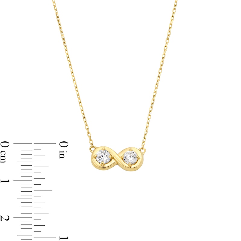 Main Image 4 of Zales x Nungu 3/8 CT. T.W. Diamond Infinity Necklace in 14K Gold