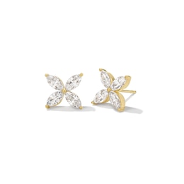 Zales x Nungu 1-1/2 CT. T.W. Marquise Diamond Flower Stud Earrings in 14K Gold