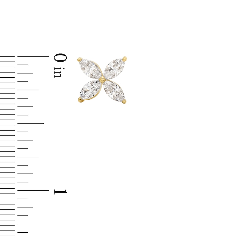 Main Image 3 of Zales x Nungu 1-1/2 CT. T.W. Marquise Diamond Flower Stud Earrings in 14K Gold