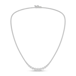 5 CT. T.W. Lab-Grown Diamond Graduated Riviera Necklace in 14K White Gold (F/SI2) - 17”