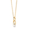 Thumbnail Image 1 of PDPAOLA™ at Zales 5.0mm Freshwater Cultured Pearl Drop Pendant in Sterling Silver with 18K Gold Plate - 19”
