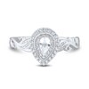 Thumbnail Image 3 of 1/3 CT. T.W. Pear-Shaped Diamond Double Frame Scrolling Vine Vintage-Style Engagement Ring in 14K White Gold