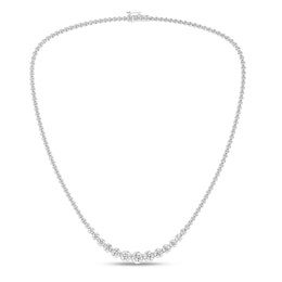 7 CT. T.W. Lab-Grown Diamond Graduated Riviera Necklace in 14K White Gold (F/SI2) - 17”