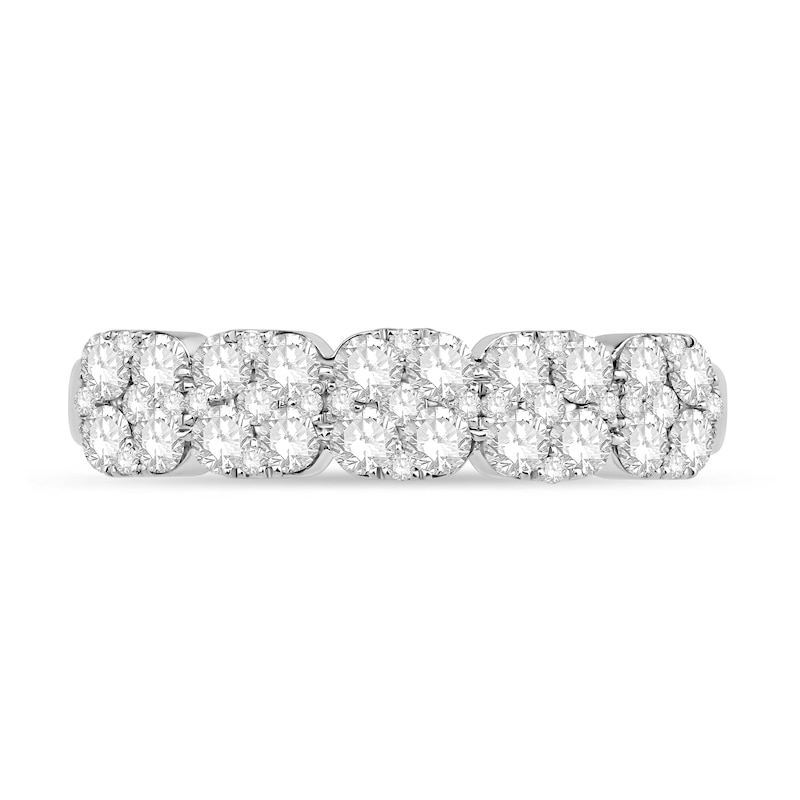 Main Image 3 of 3/4 CT. T.W. Cushion-Shaped Multi-Diamond Five Stone Anniversary Band in 14K White Gold