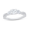 Thumbnail Image 1 of 1 CT. T.W. Diamond Three Stone Split Shank Engagement Ring in 14K White Gold
