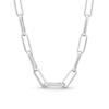 Thumbnail Image 1 of 10.0mm Paper Clip Chain Necklace in Hollow Sterling Silver - 18"