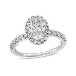 2 CT. T.W. Oval Certified Lab-Grown Diamond Frame Engagement Ring in 14K White Gold (F/VS2)