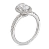 Thumbnail Image 3 of 2 CT. T.W. Oval Certified Lab-Grown Diamond Frame Engagement Ring in 14K White Gold (F/VS2)